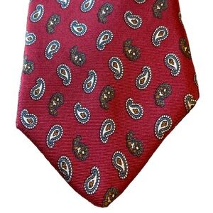 Colours by Alexander Julian Red Paisley Silk Vintage Neck Tie